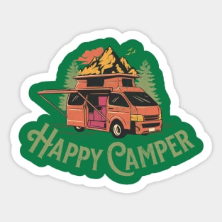 Happy Camper retro distressed design Sticker